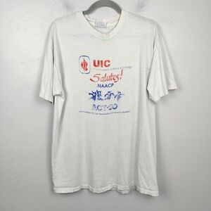 Vintage UIC University of Illinois Chicago NAACP T-Shirt XL Single Stitch 90s‎